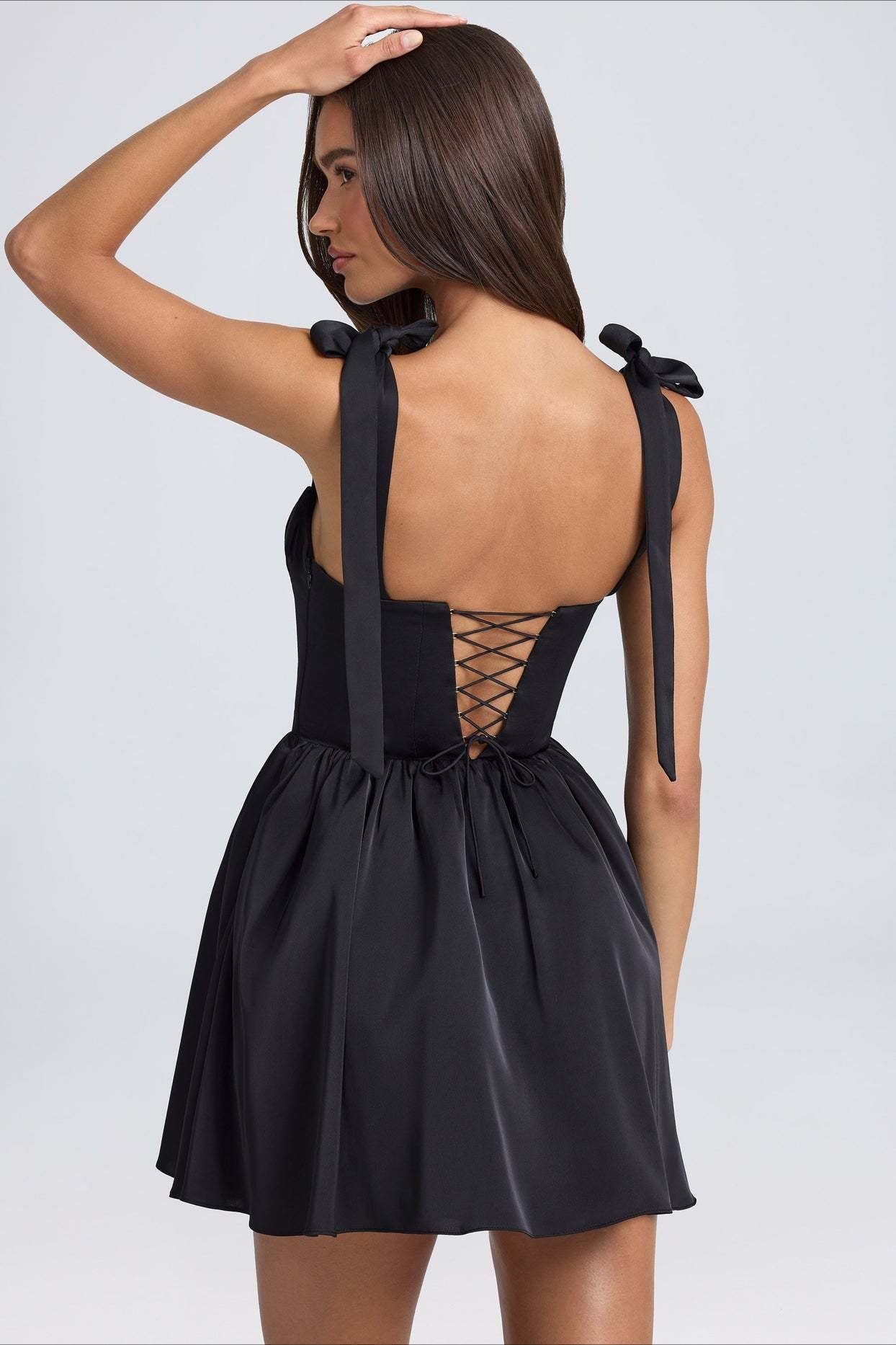 Square Neck Bow Tie Mini Dress
