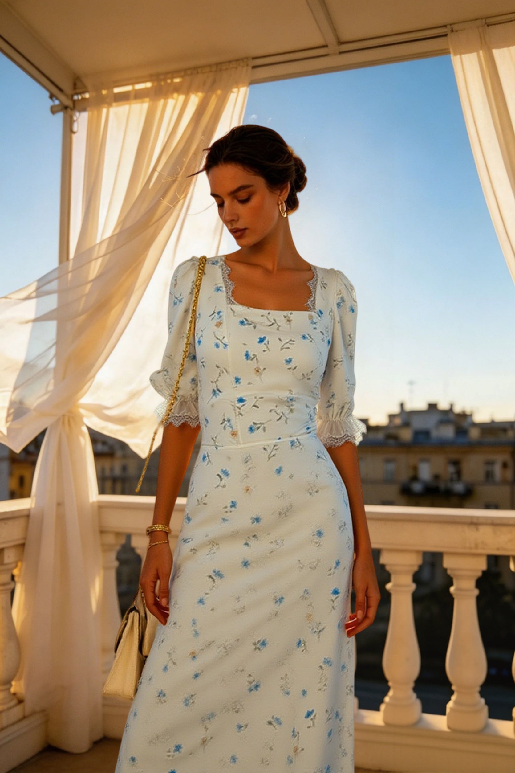 Satin Floral Dress