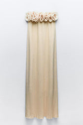 Blooming Flower Applique Elastic Off Shoulder Maxi Dress - View 8