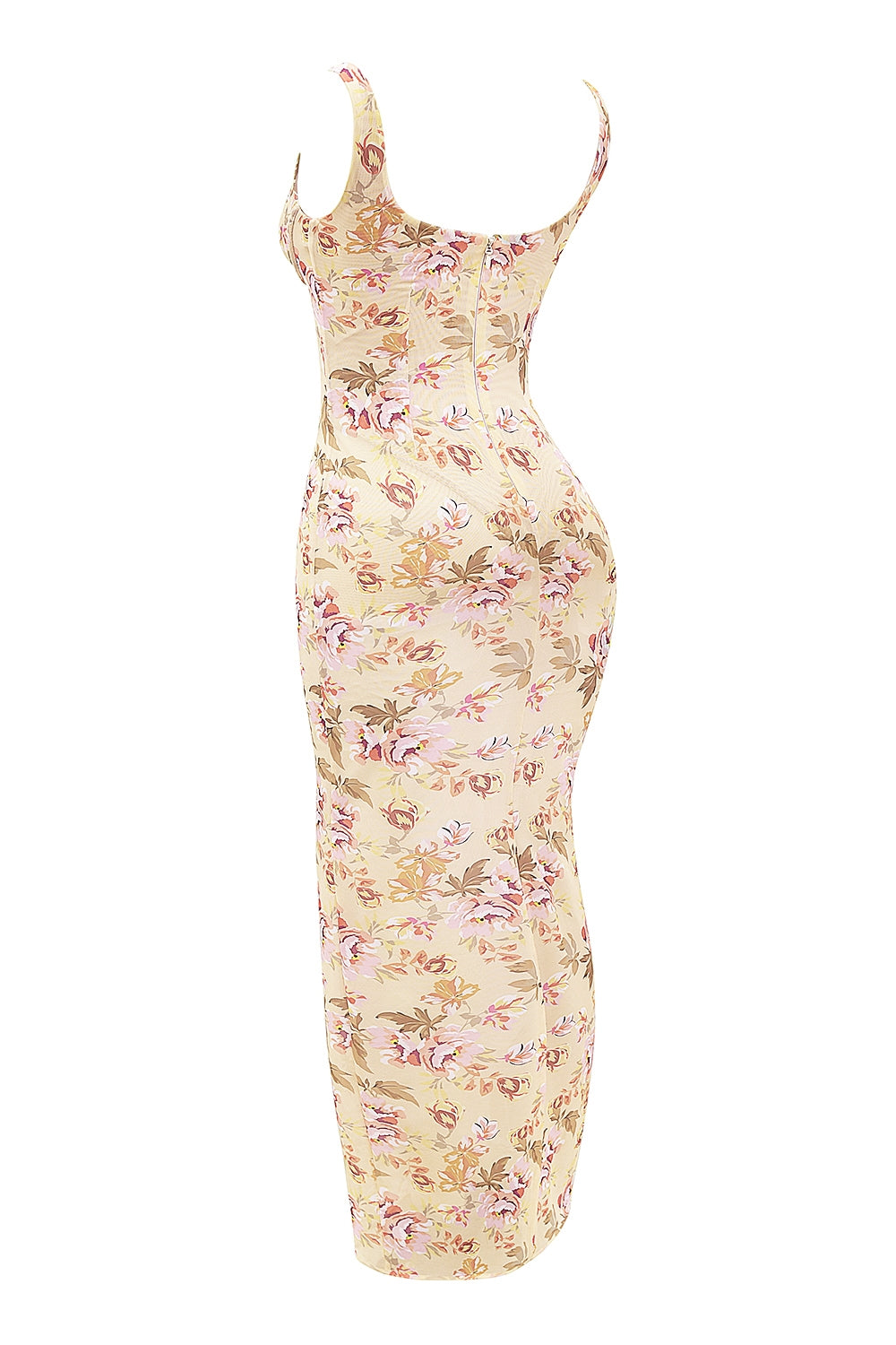 Floral Print Underwire Bust Bodycon Mermaid Maxi Dress 11