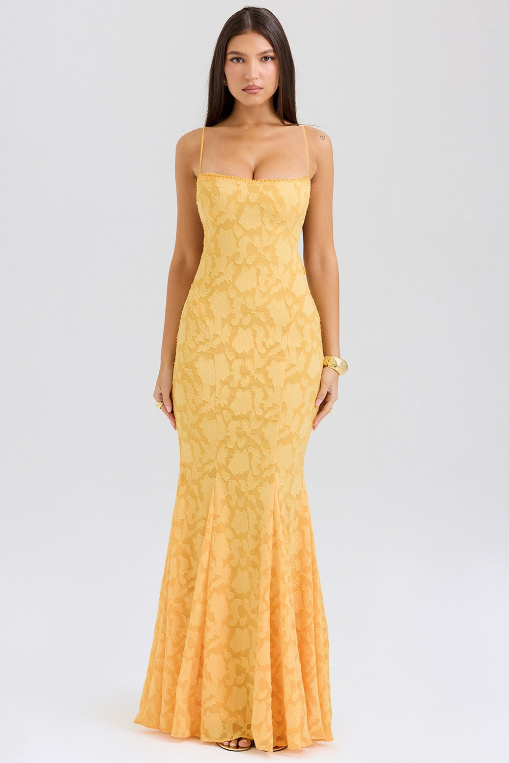 Strapless Lace Backless Waist Tie Maxi Lace Dress