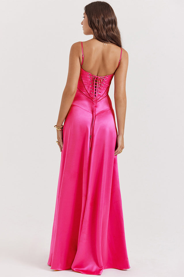 Anabella Black Lace Up Maxi Dress 13