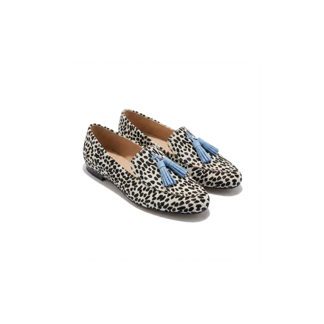 Animal Print Tassel Round Toe Loafers