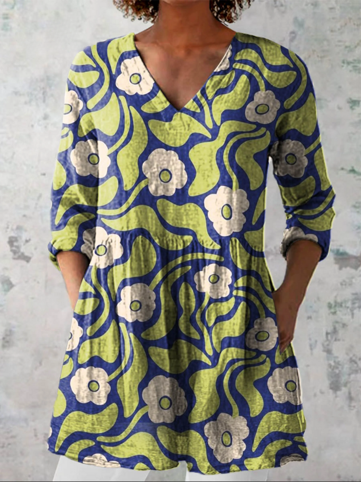 ANDREA™ - ELEGANT FLORAL COMFORT BLOUSE