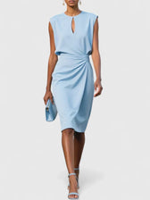 Cut Out Sleeveless Ruched Bodycon Midi Dress 3