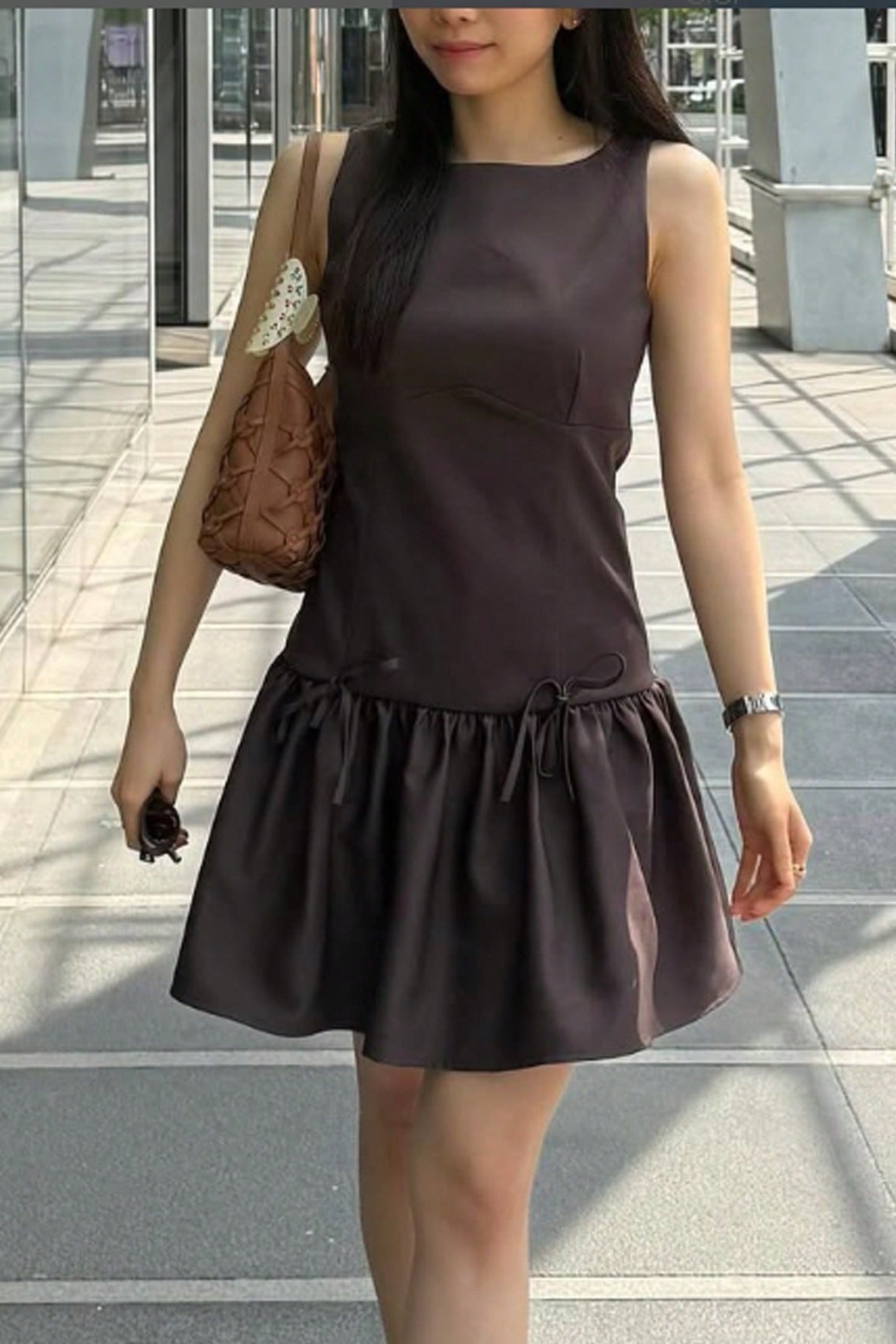 Bow Detail Sleeveless Mini Dress