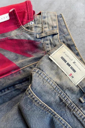 Vintage Washed Floral Denim Jeans