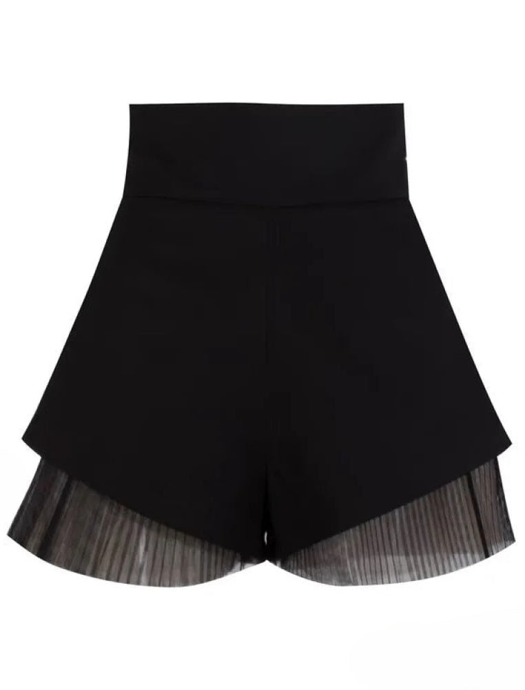 French Warm-Season Blouse Sling Retro Mujer Slimming Arm Blusas Women Mesh Top Long De Lace Shorts Elegant Set