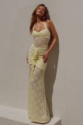 Halter Backless Sleeveless Bodycon Lace Dress