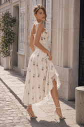 Printed Spaghetti Strap Floral Dress
