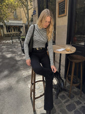 Solid Ruched Slim Fit Long Sleeve Tee