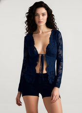 Y2K Lace Sheer Long Sleeve Spicy Crop Top