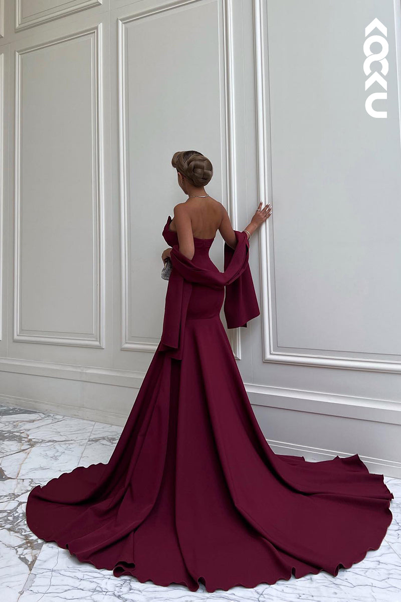 L1231 - Simple & Casual Scoop Sleeveless Mermaid Formal Party Prom Dress
