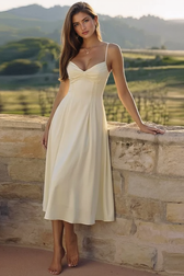 Solid Corset Low Cut Strappy Party Dress