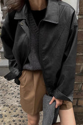 Retro Zipper PU Leather Motorcycle Jacket