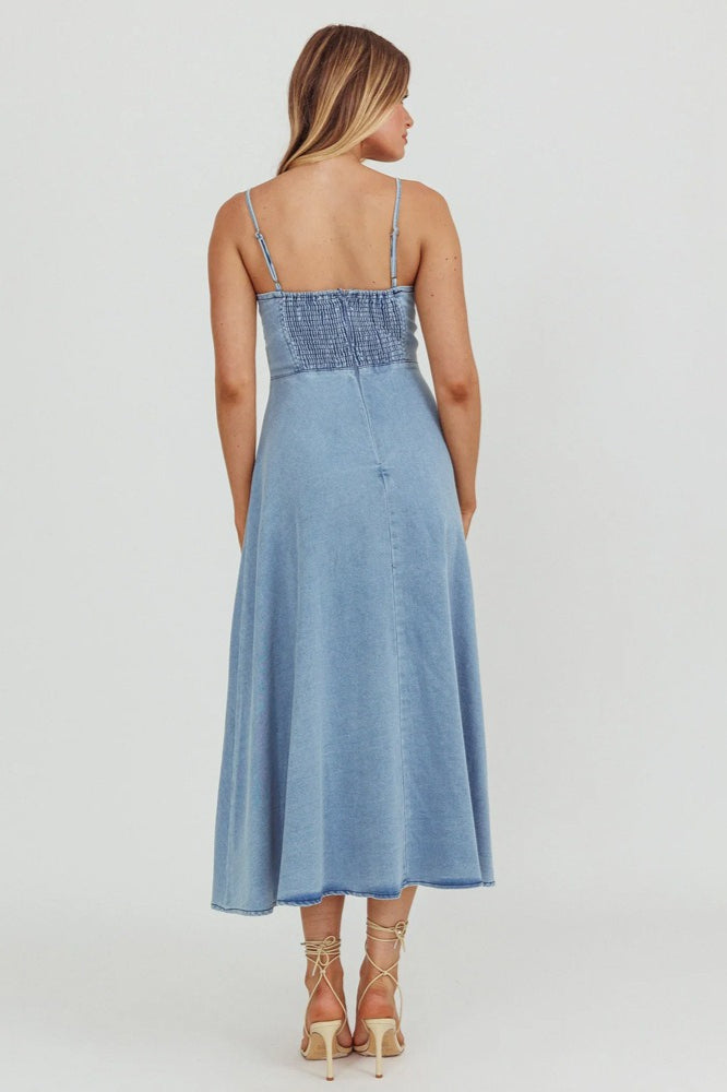 Vintage VNeck Denim Dress
