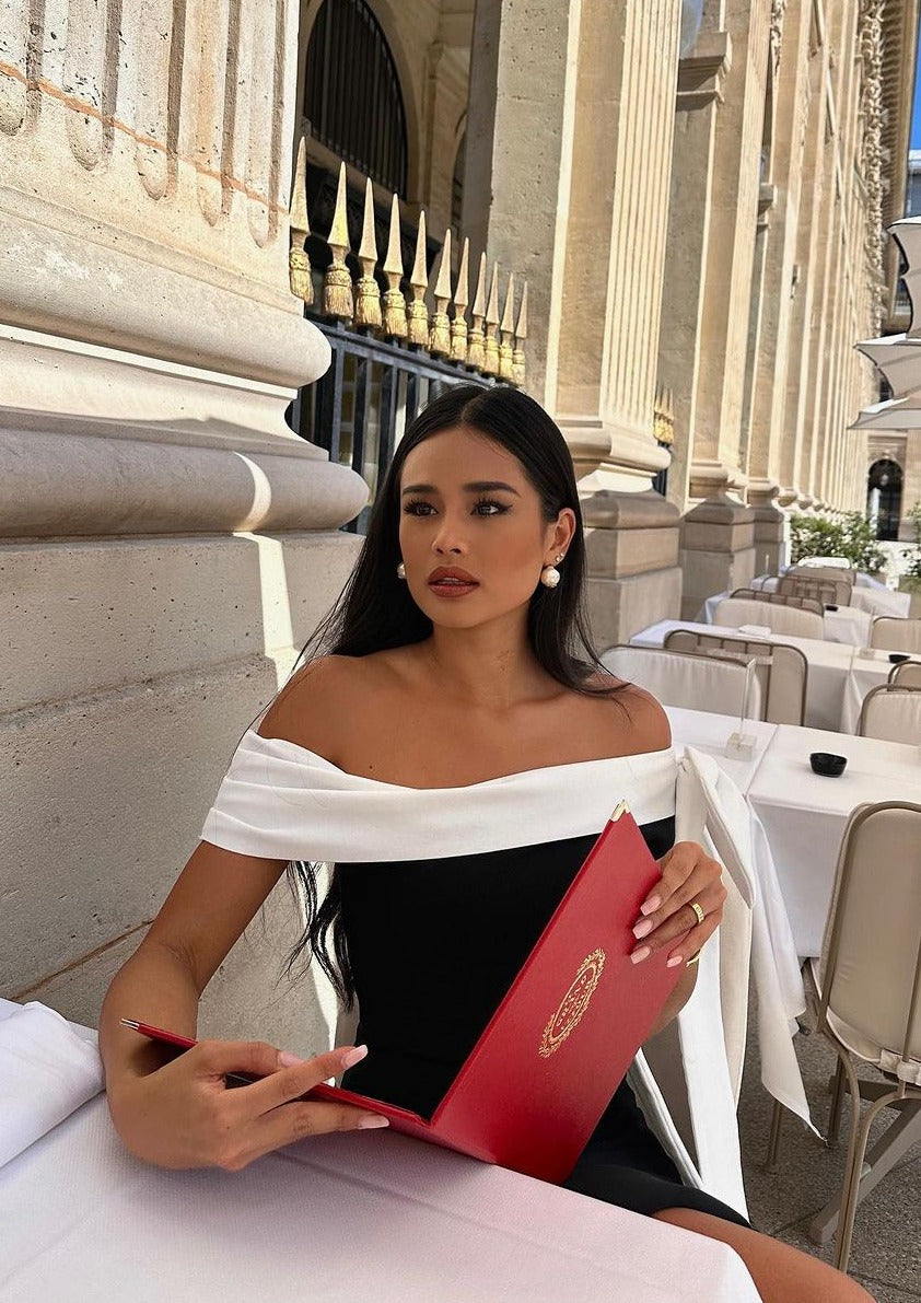 Francine One Shoulder Bow Tie Slit Midi Dress