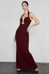 Halter Low Cut Cutout Maxi Party Dress