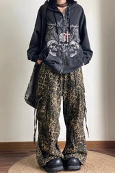 Gothic Skeleton Print Zip Hoodie