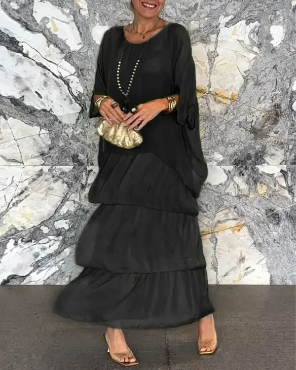Marta Elegant Chiffon Dress Dress with Tailored Everyday Styling