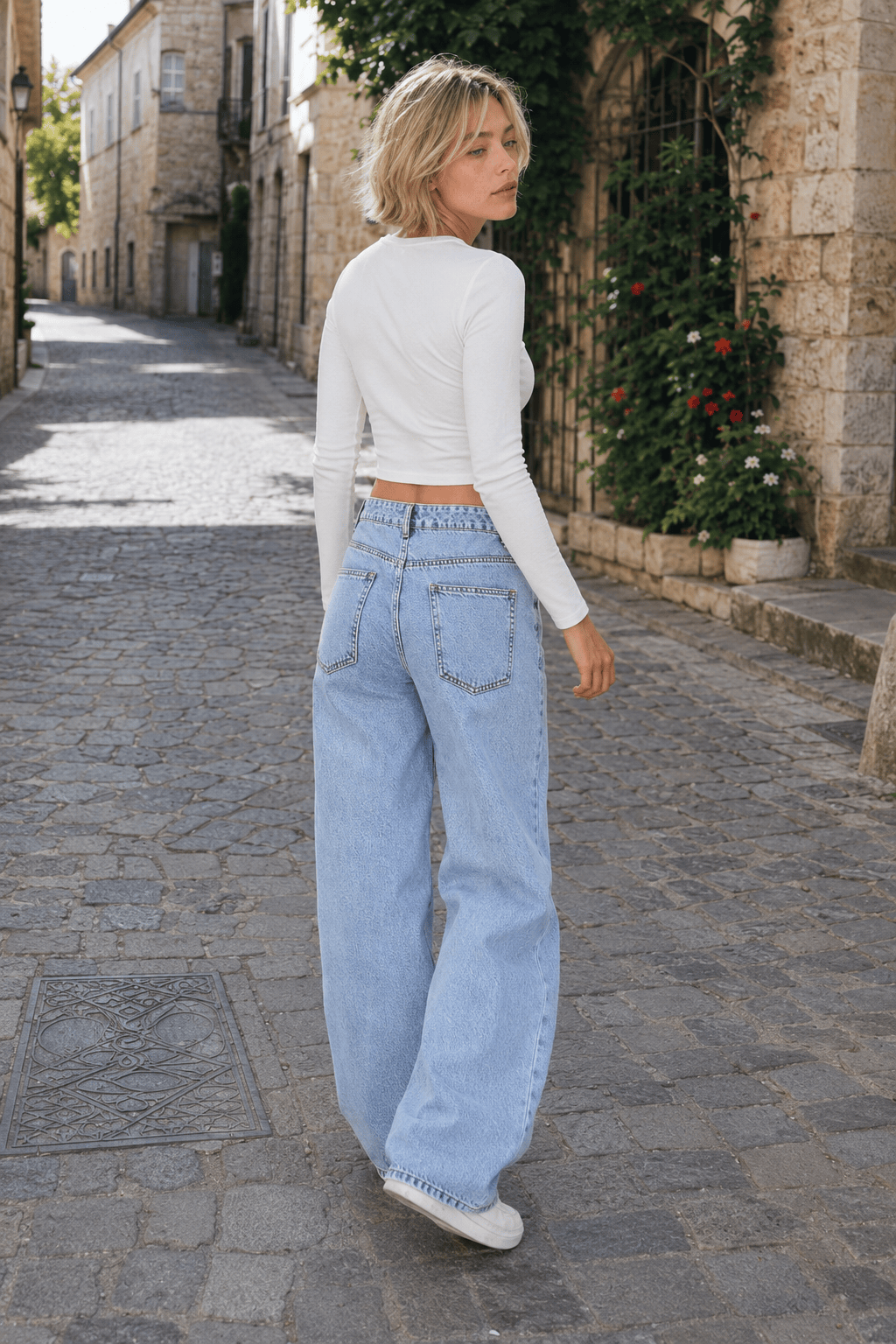 High Waist Straight Leg Wide Leg Jeans