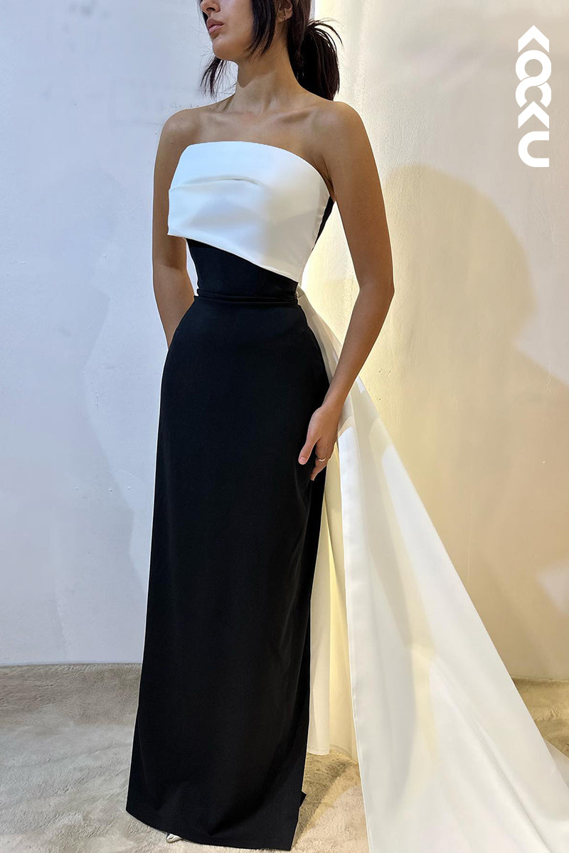 L2877 - Sheath/Column Chic & Modern Off-Shoulder Sleeveless Formal Prom Dress