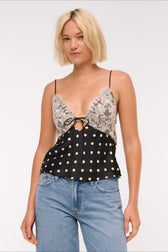 Lace Backless V-Neck Cami Top