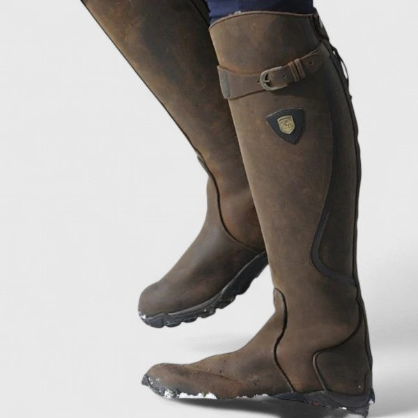Buckle Strap Low Heel Knee High Riding Boots