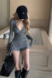 Slinky Knit Sweater Shorts Knit Set