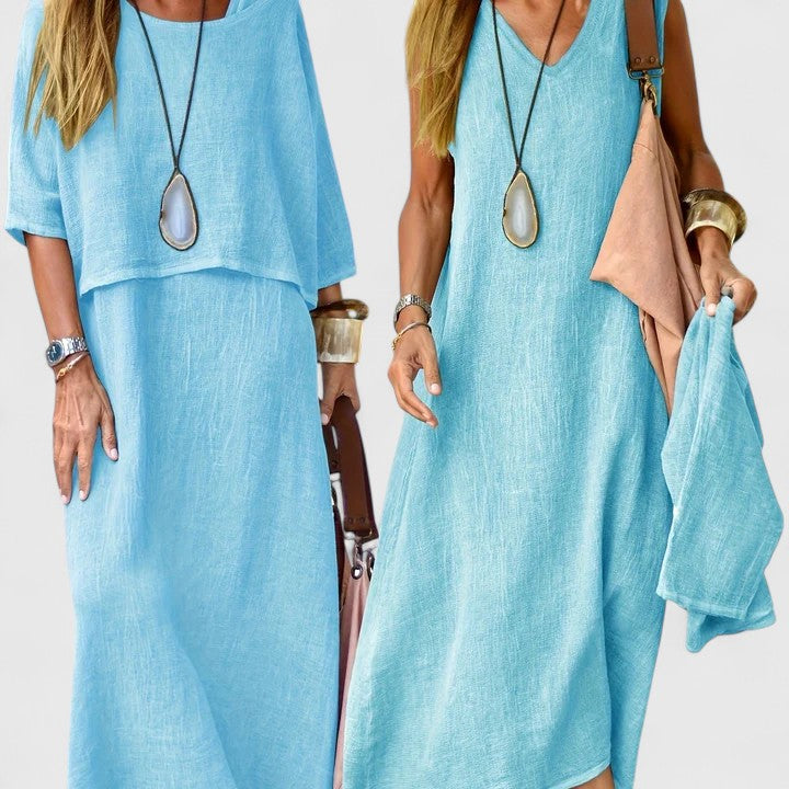 Short Sleeve Cropped Top and Maxi Skirt Two Piece Set