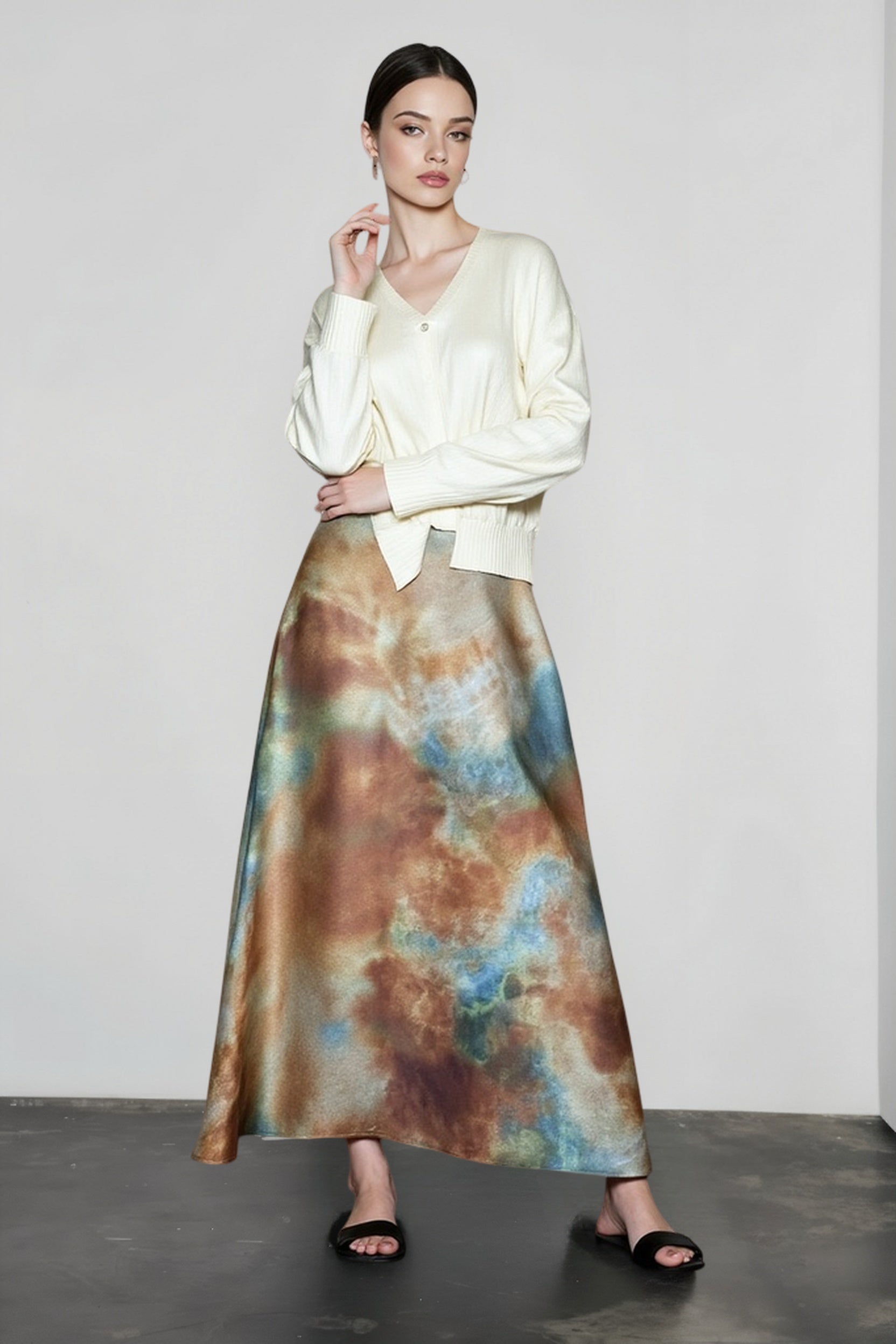 Tie Dye Gradient Elegant Vacation Skirt