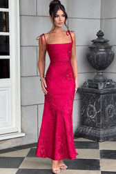 Solid Sash Backless Mermaid Formal Dress