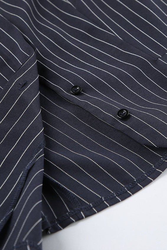 Striped Halter Two Piece Blazer Skirt Set