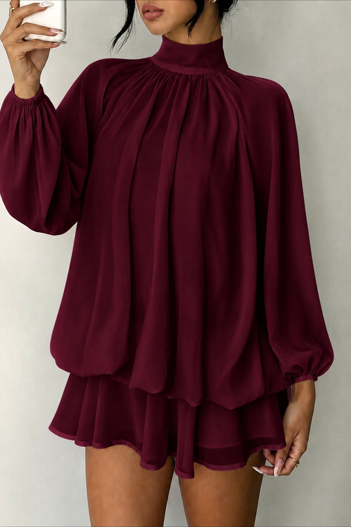 High-Neck Mini Dress