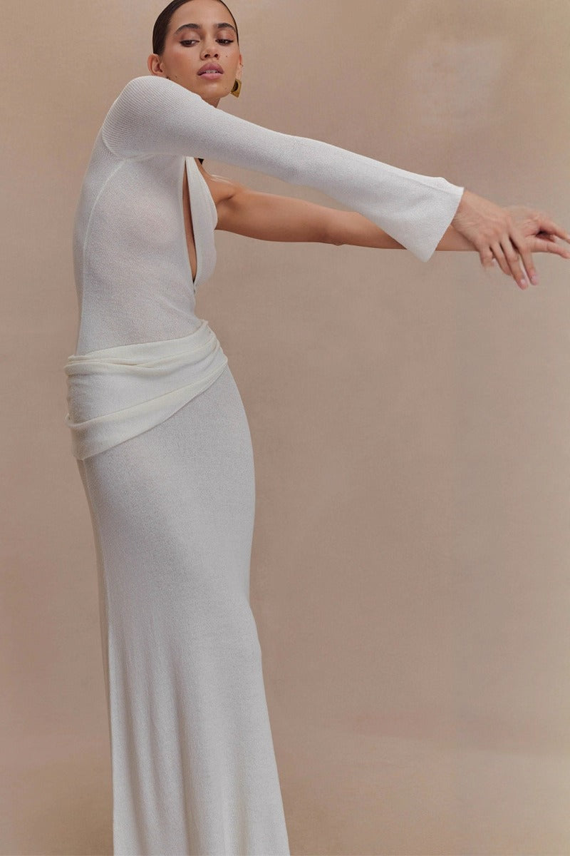 Cutout One Sleeve Maxi Dress