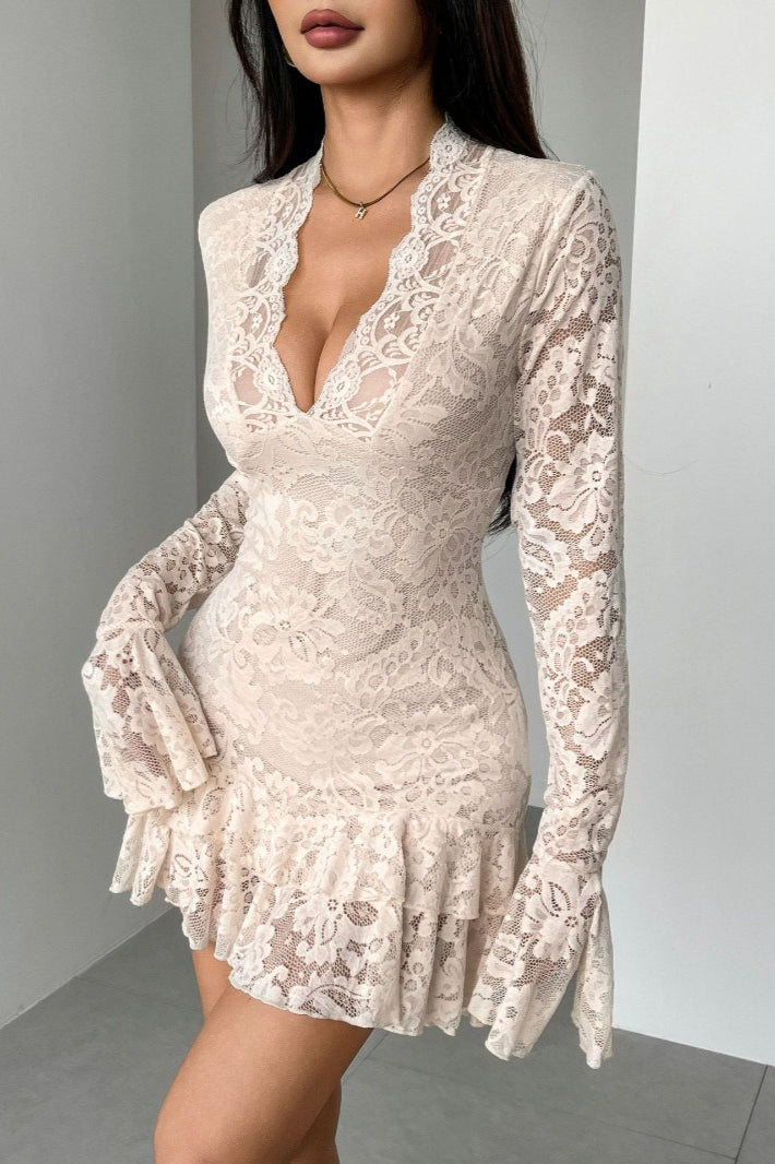 Lace Floral Mini Dress