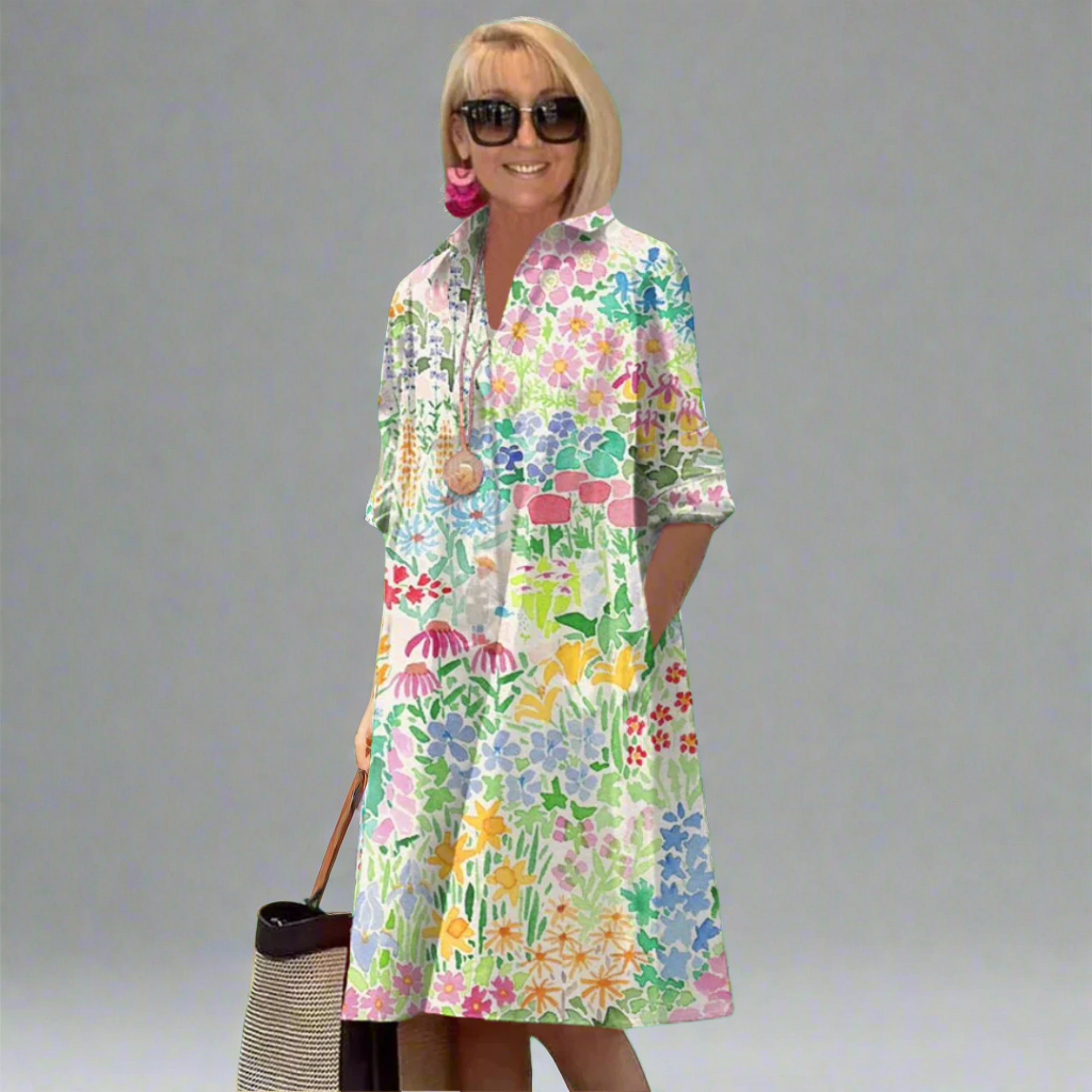 Eira - Lightweight Floral Print Summer Dress Floral