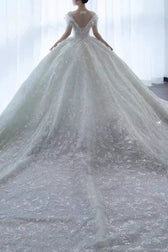 Beaded Luxurious A Line Wedding Dress
