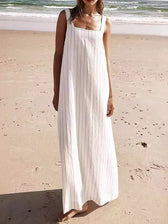 Striped Square Neck Sleeveless Maxi Dress 4