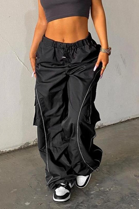 Vintage Street Straight Wide Leg Casual Cargo Pants