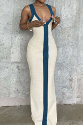 Ribbed Knit Scoop Neck Sleeveless Bodycon Maxi Dress 7