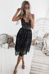 Take Me Out Tonight Lace Midi Dress - 2 Colors - View 3