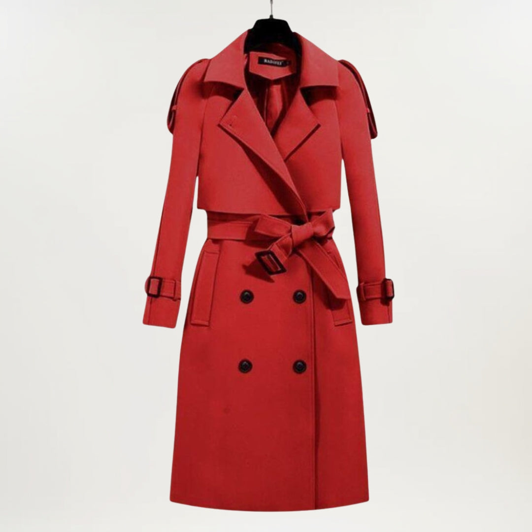 Double Breasted Belted Longline Trench Coat