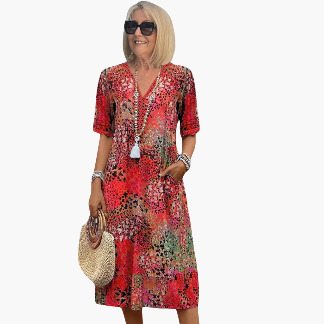 Aurora | Floral Dress Red