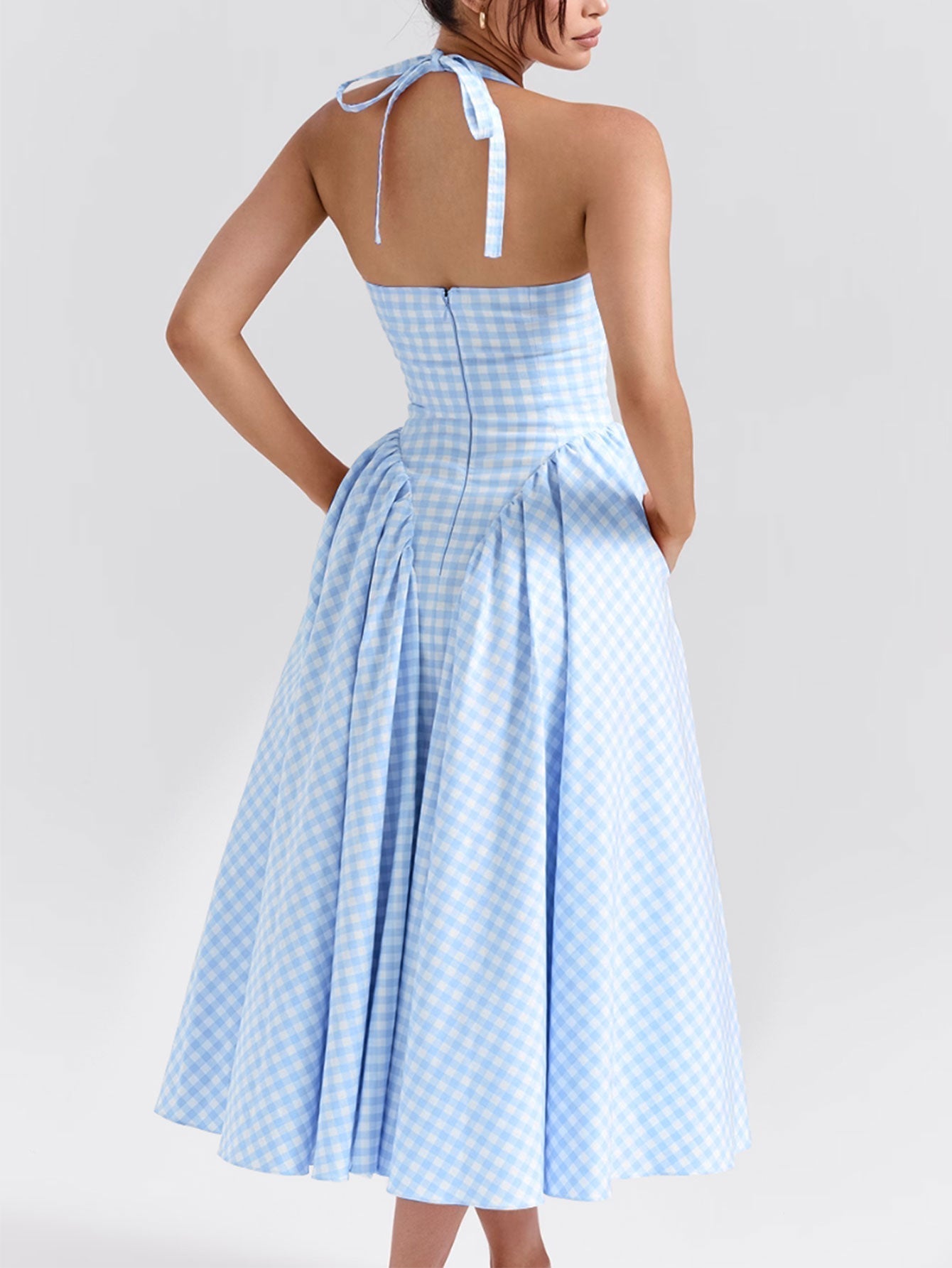 Exclusive Naomi Midi Dress with Deep V Neck Statement Occasion Edit