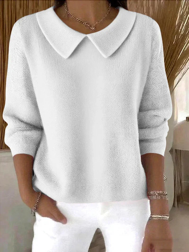 Collared Long Sleeve Knit Sweater