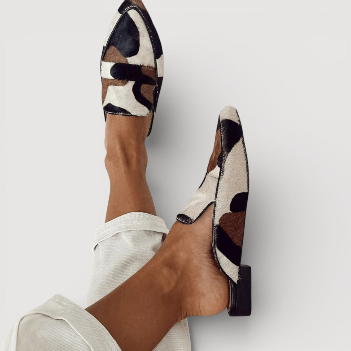 Animal Print Pointed Toe Flat Loafers