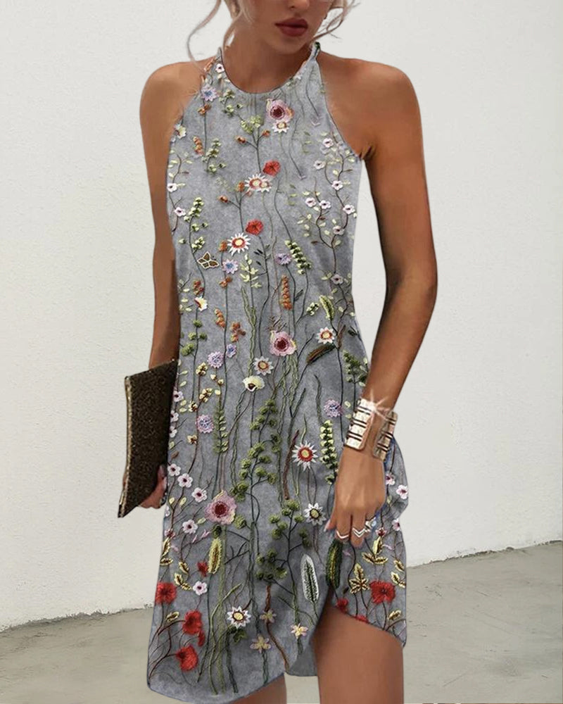 Print above knee dress