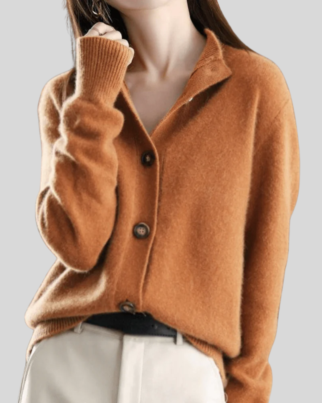 Lapel Collar Button Front Knit Cardigan