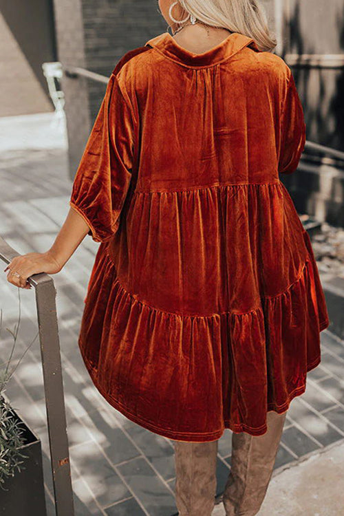 Boldly Me Velvet Short Sleeve A-Line Mini Dress - View 6